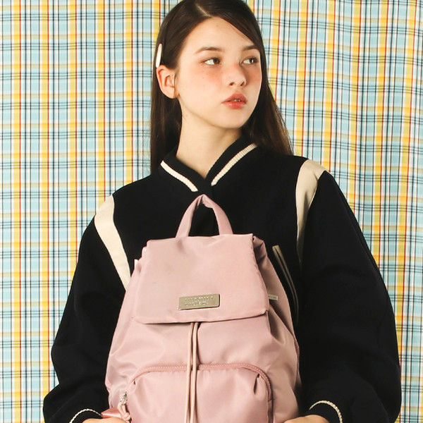◆masmarulez◆ 304 Small nylon draw flap backpackPink 501328 304 Small nylon draw flap backpack_Pink : Masmarulez [마스마