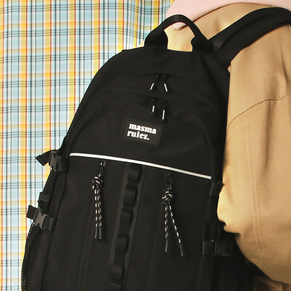 Twin zipper mesh backpack_Black : Masmarulez [마스마룰즈]