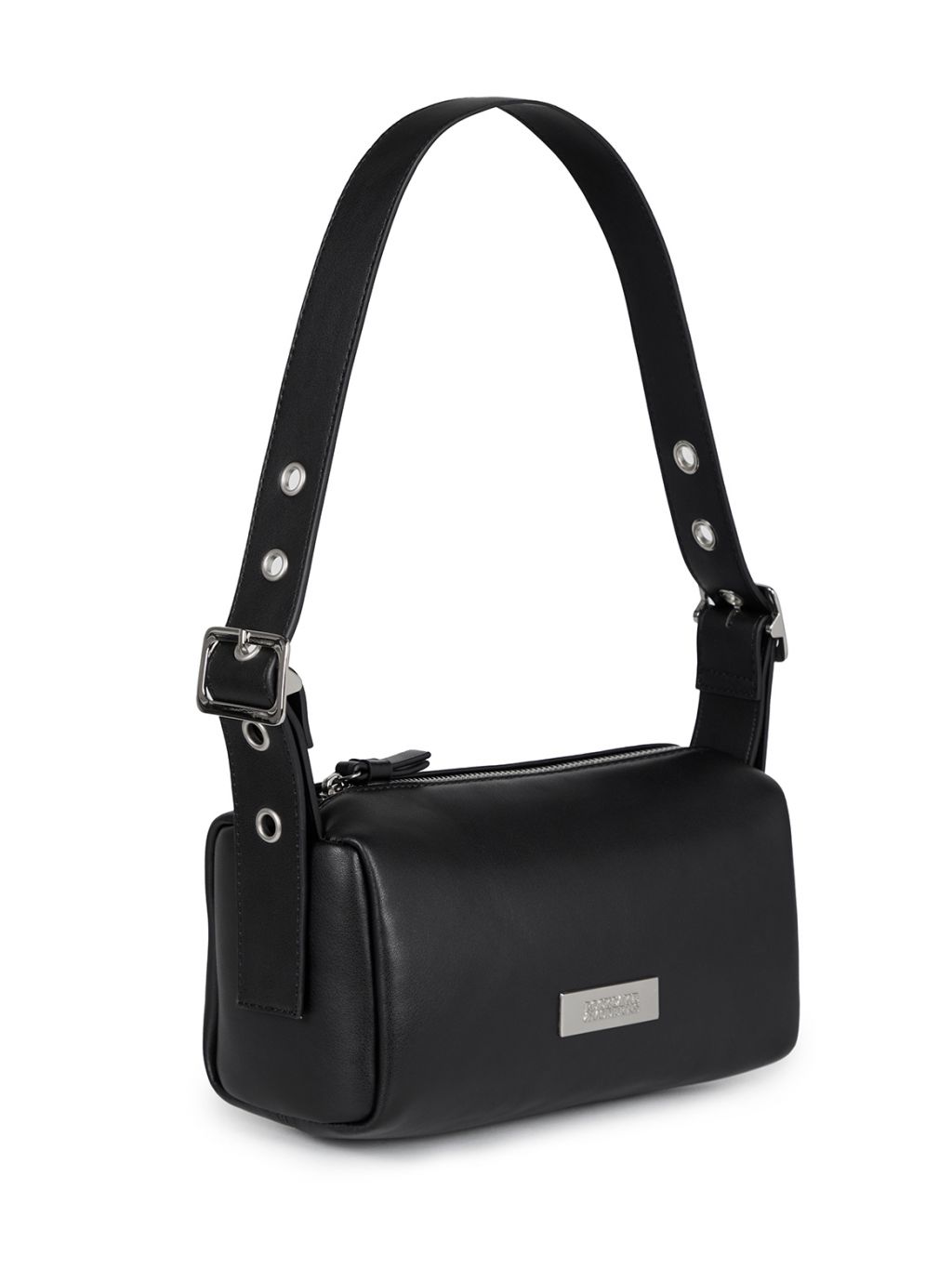 Square Leather Belt Shoulder Bag - Black : 락케이크 Rock Cake