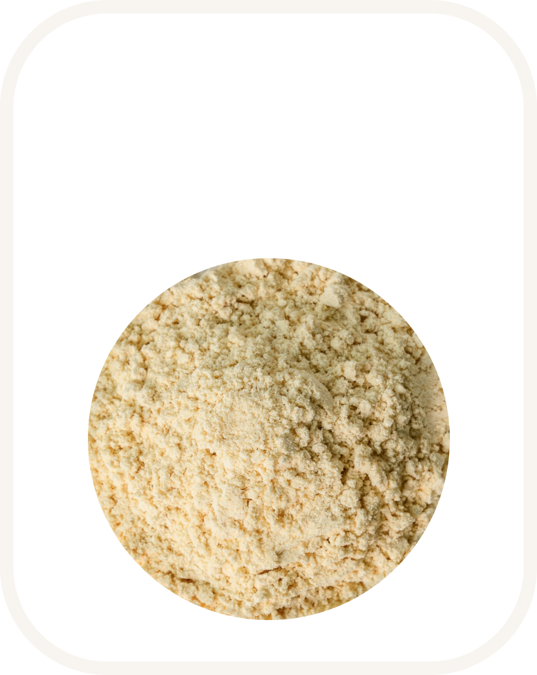 <p style="font-weight: 700; background-color: #252720; border-radius: 15px; padding: 5px 10px; width: fit-content; margin: 5px auto 0;">Soy Milk<br>Powder</p>