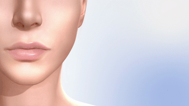 얼굴지방분해주사를 통해 페이스라인을 개선하는 모습을 구현한 이미지입니다.