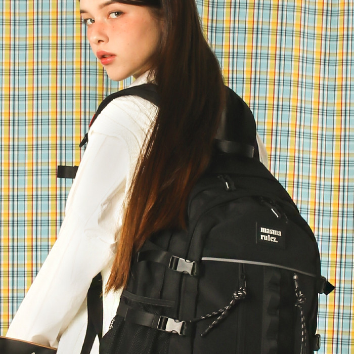 ★ masmarulez★ Twin zipper mesh backpackBlack 5013286271 Masmarulez [마스마룰즈]