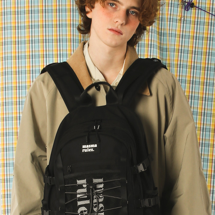 Twin zipper mesh backpack_Black : Masmarulez [마스마룰즈]