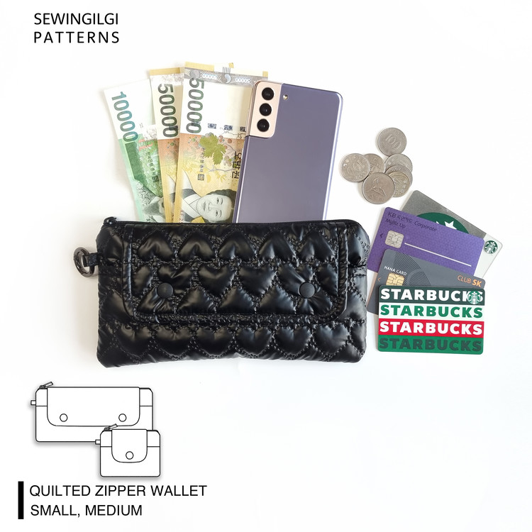 Quilted Zipper Wallet Pattern : SEWINGILGI PATTERNS