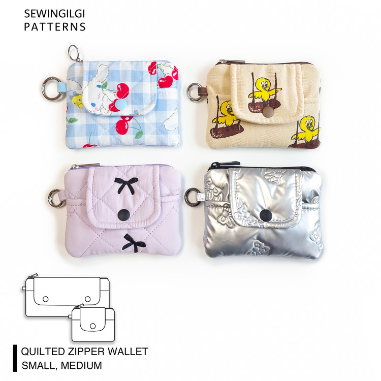 Quilted Zipper Wallet Pattern : SEWINGILGI PATTERNS