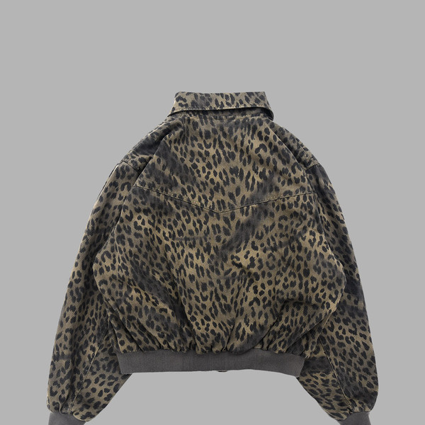 ジャケット THE MUSEUM VISITOR HOT FIX LEOPARD WORK JACKET 5MM420 HOT FIX LEOPARD WORK JACKET (KHAKI) : THE MUSEUM VISITOR