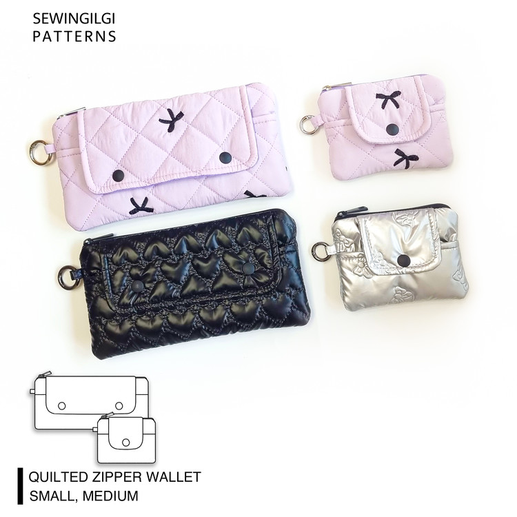 Quilted Zipper Wallet Pattern : SEWINGILGI PATTERNS