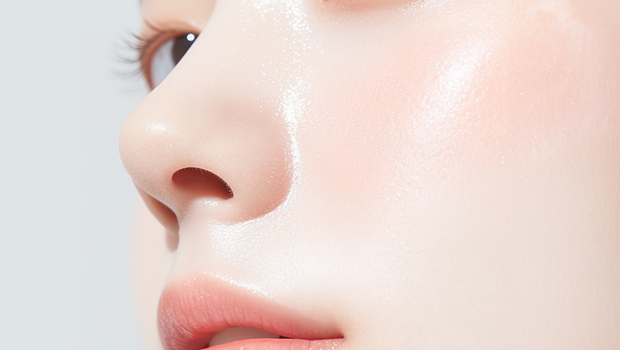 여성의 코를 확대한 이미지입니다. 코조각주사로 인해 날렵한 선이 특징입니다.