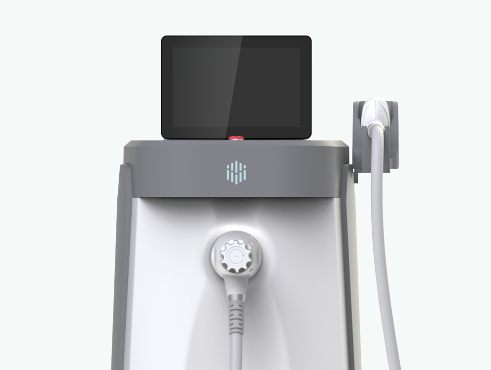 엔코어 3D 레이저 장비 본체와 핸드피스. 755nm 808nm 1064nm 세 가지 파장을 사용