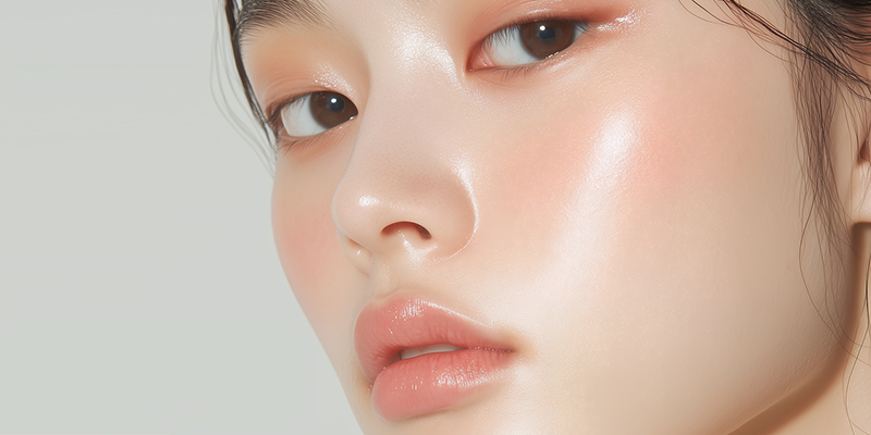 여성이 얼굴을 왼쪽으로 향한채 눈은 화면 밖을 바라보고 있습니다.