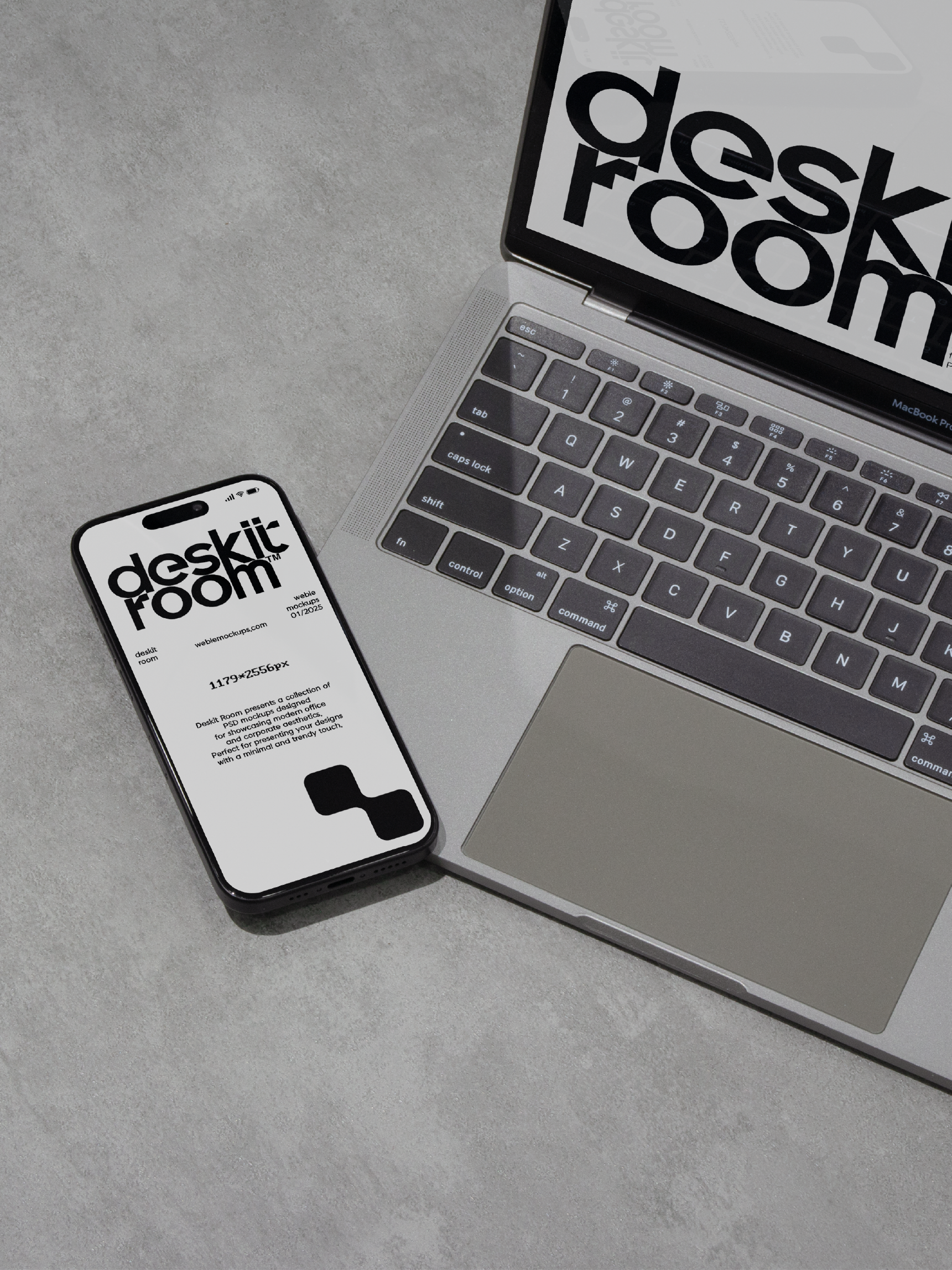 iPhone 16pro & MacBook Pro Mockup @DR6059 : Weble Mockups