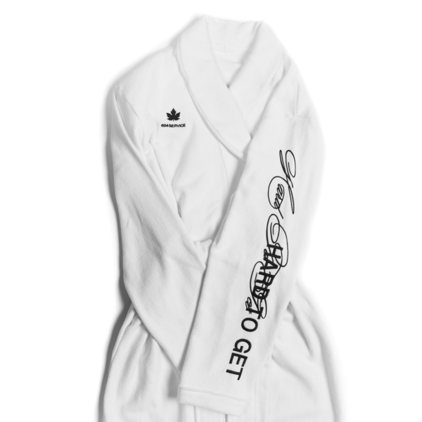 【604SERVICE】 HARD TO GET CLASSIC TOWELLING ROBE IN WHITE HARD TO GET CLASSIC TOWELLING ROBE IN WHITE : 604SERVICE
