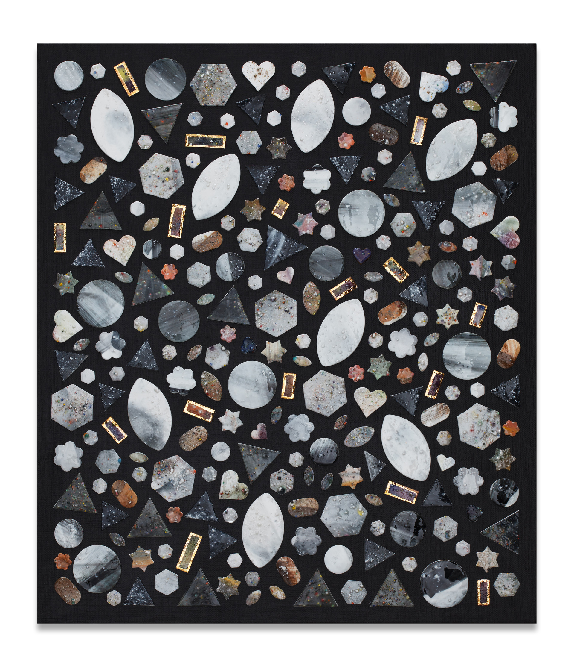 시골의 겨울 _ Winter in the Countryside. Ceramic, acrylic on canvas.  45.3 x 53cm