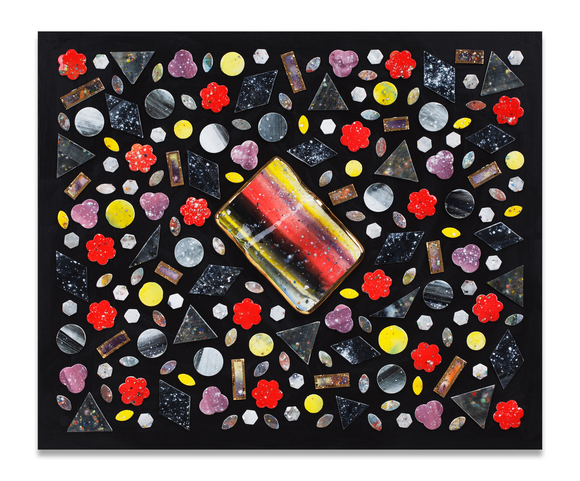 시간 속의 모든 것 _ Everything in time. Ceramic, acrylic on canvas, 47 x 38cm