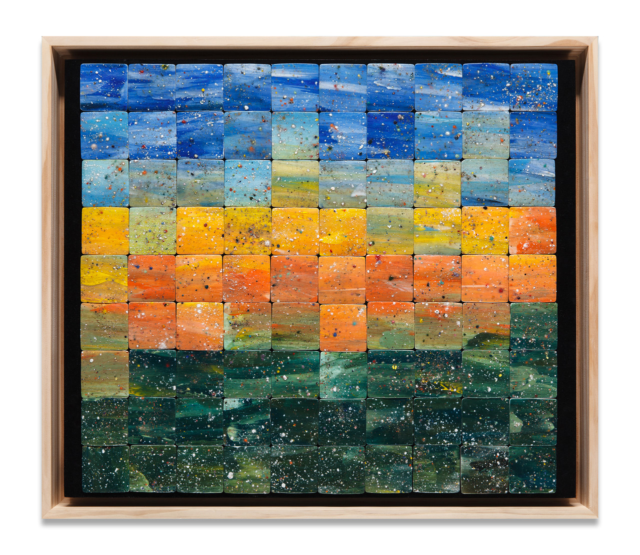 산티아고의 노을 _ Sunset of Camino. Ceramic, acrylic on canvas, 38 x 46cm