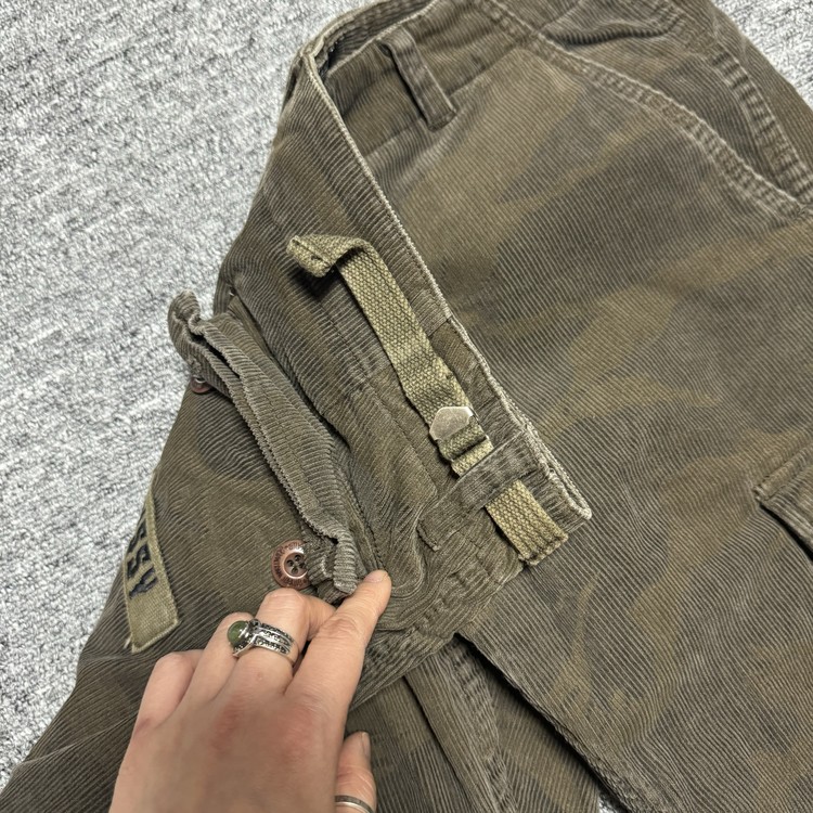early 00s stussy corduroy cargo pants : soberseoul