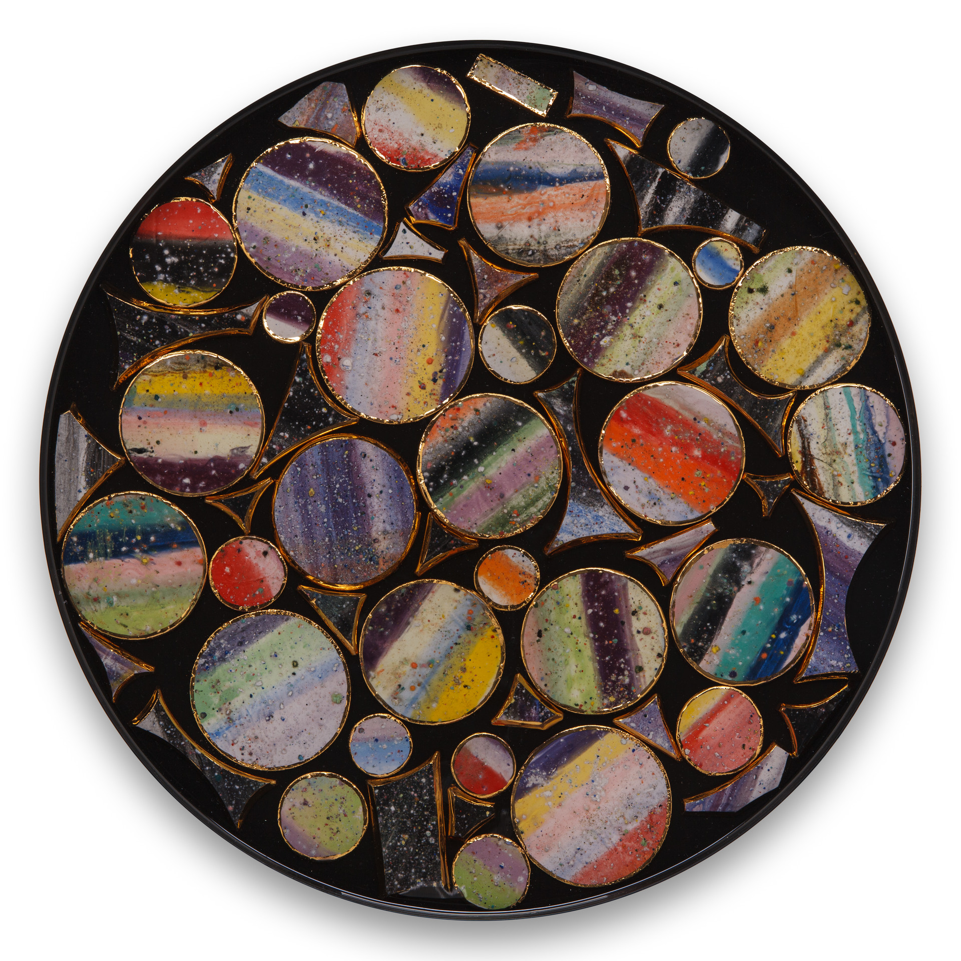 관계 _ Relationship. ceramic, resin on steel. 42 x 42cm