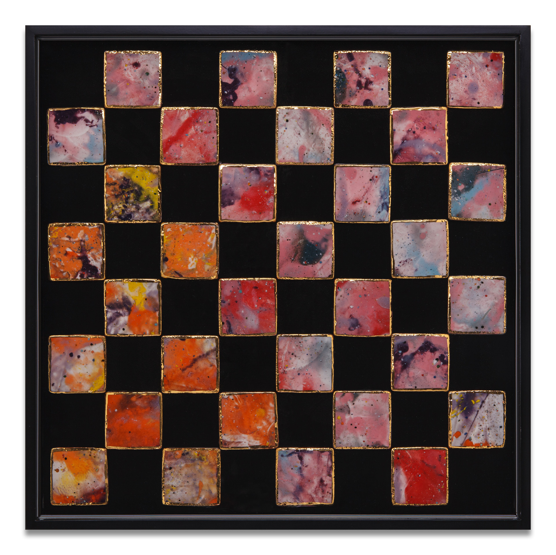 우주별 체스판 _ Universe Chessboard. ceramic, resin on steel. 42x42cm