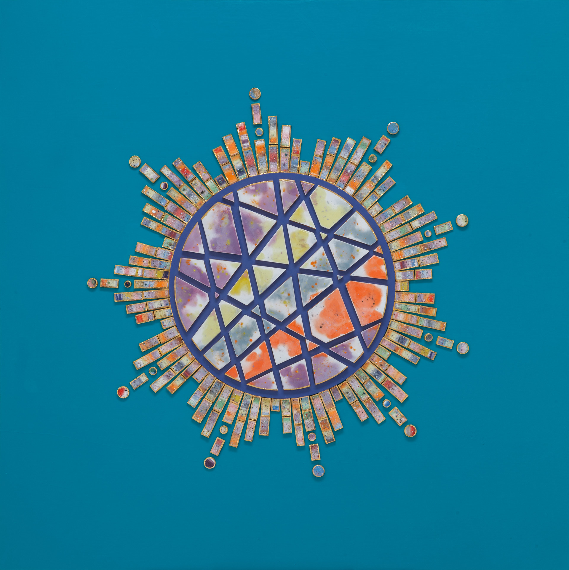 우주의 왕 _ King of the universe. ceramic, acrylic on wood. 100x100cm