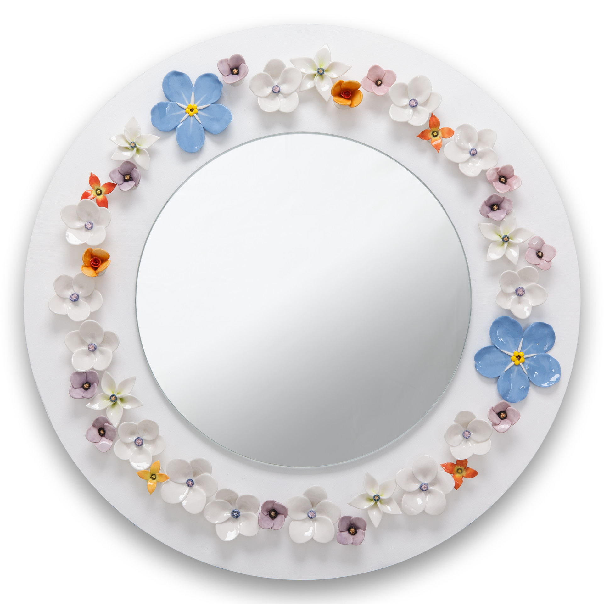 물망초 꽃밭 _ forget-me-not. ceramic on wood. 50x50cm