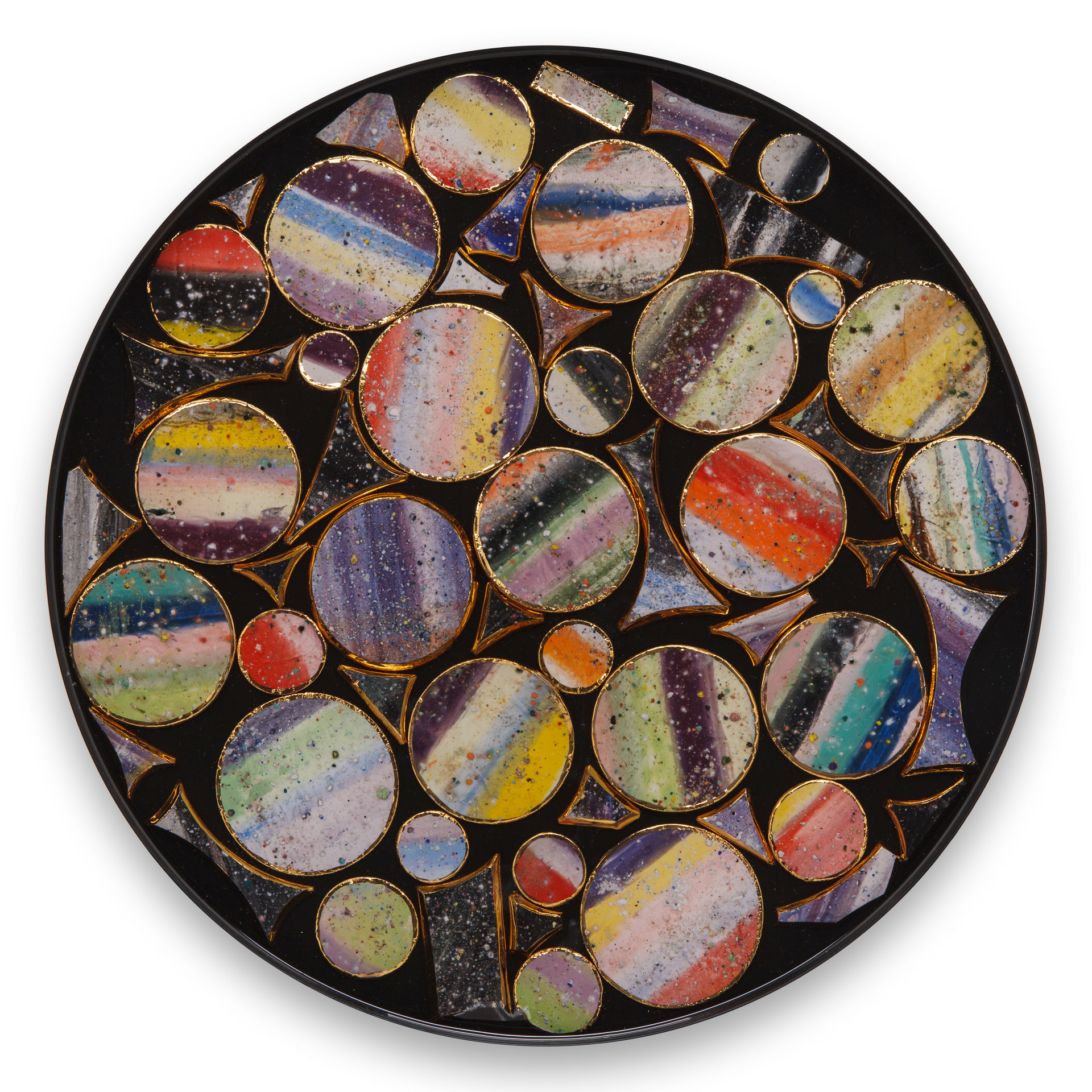 관계 _ Relationship. ceramic, resin on steel. 42 x 42cm