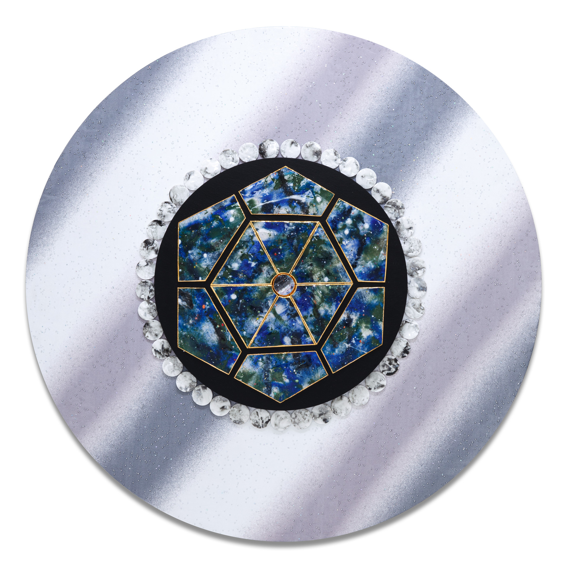 지구 _ Earth. ceramic, acrylic, resin on wood. 100x100cm