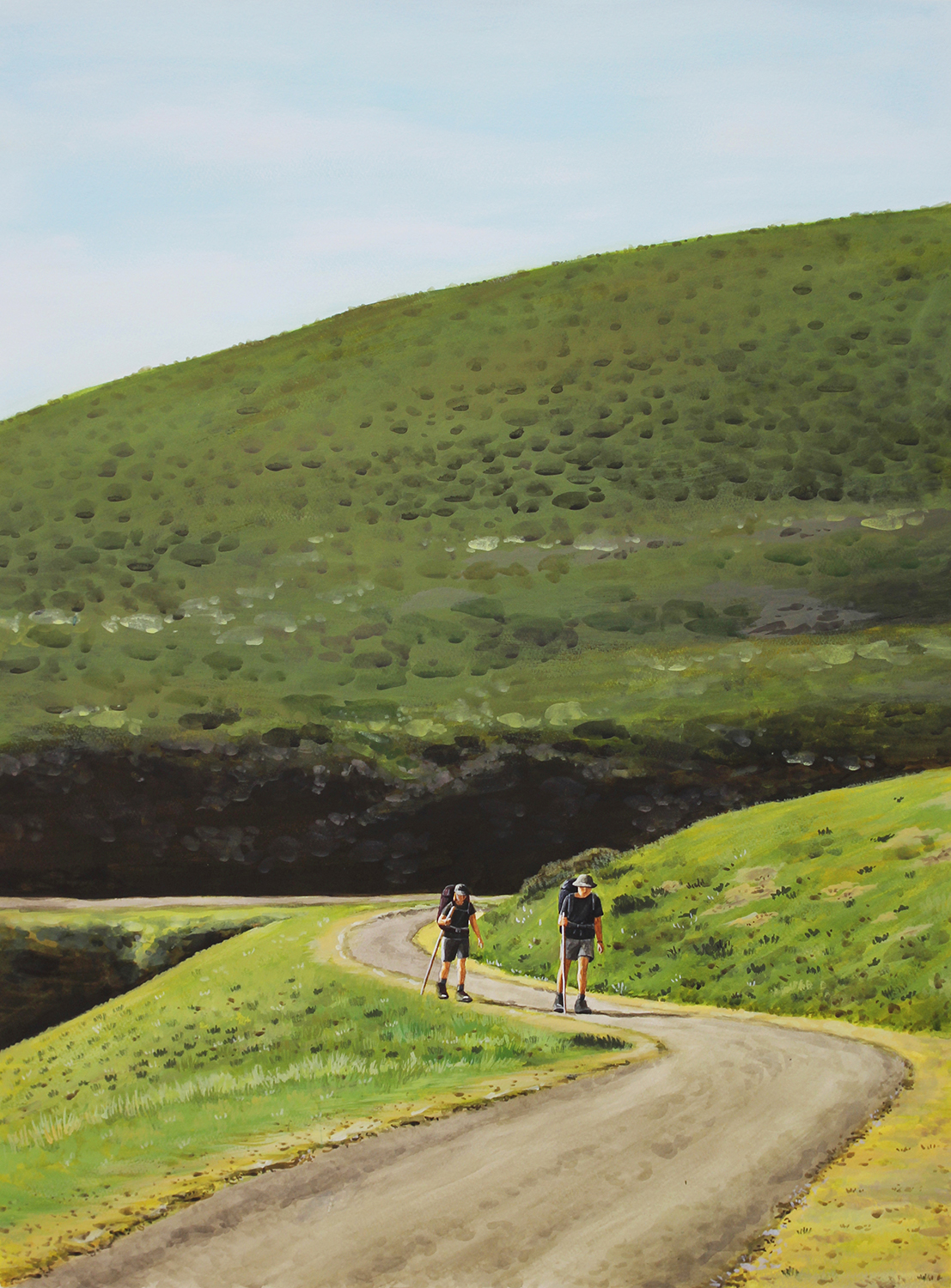 1 _ Pyrenees Mountain. gouache, water color on paper. 70cm x 52cm
