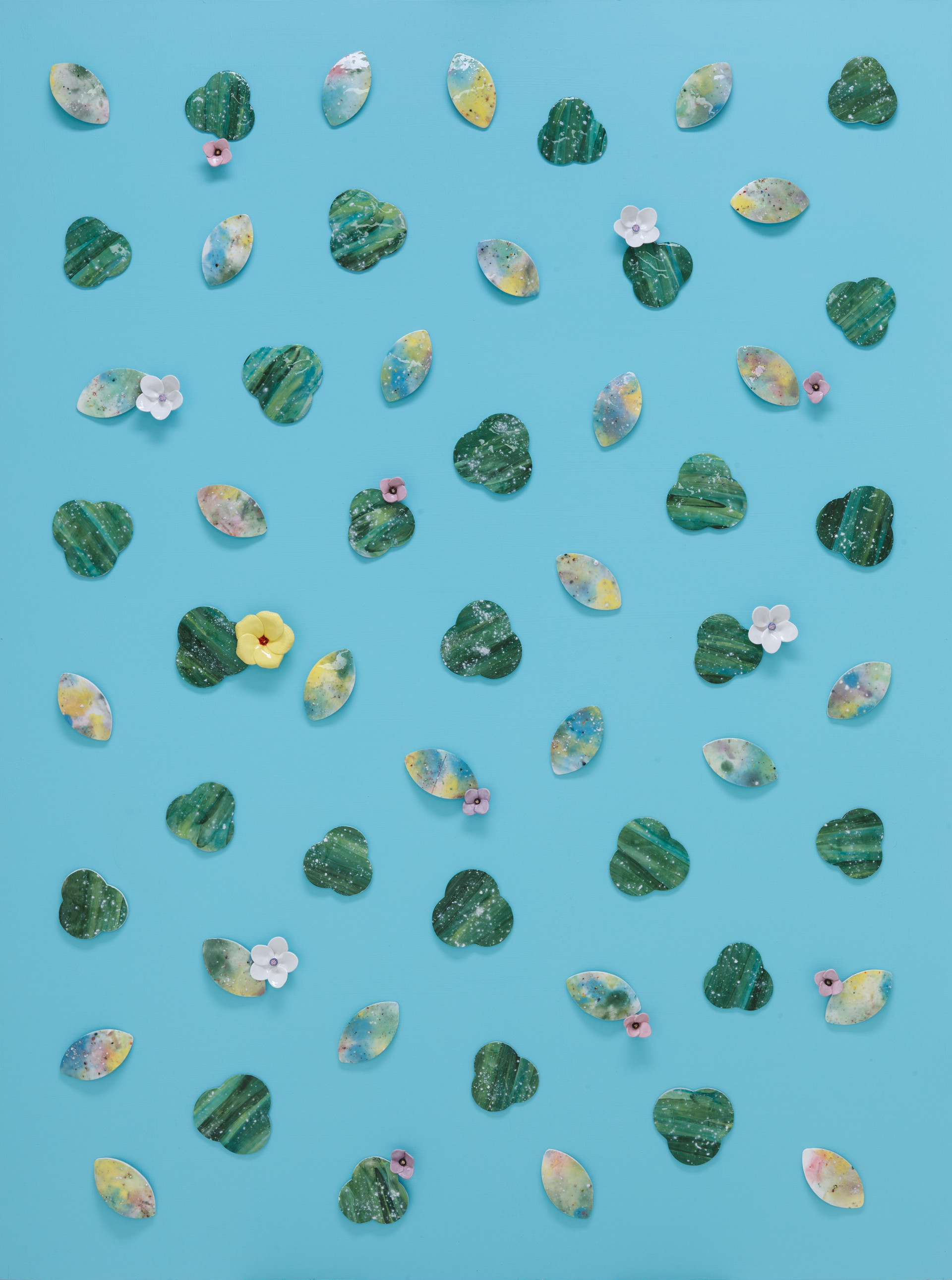 Forever bloom  멸종위기 야생식물1급_황근. ceramic, acrylic on wood. 97x130