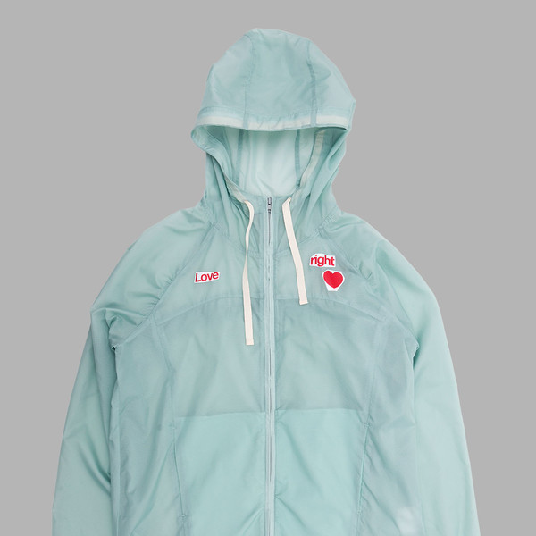 THE MUSEUM VISITOR★アウター LOVE SEE-THROUGH WINDBREAKER LOVE SEE-THROUGH WINDBREAKER (LIGHT TEAL) : THE MUSEUM VISITOR