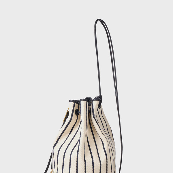 HOLLY Stripe Drawstring Backpack - Cream : EENK