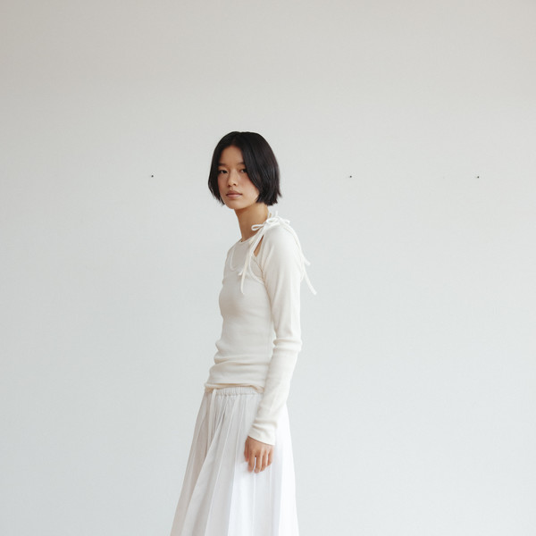 [MONOHA] / ☆ 25SS Cotton pleated skirt / 3 COLORS Cotton pleated skirt (white / beige / gray) : MONOHA