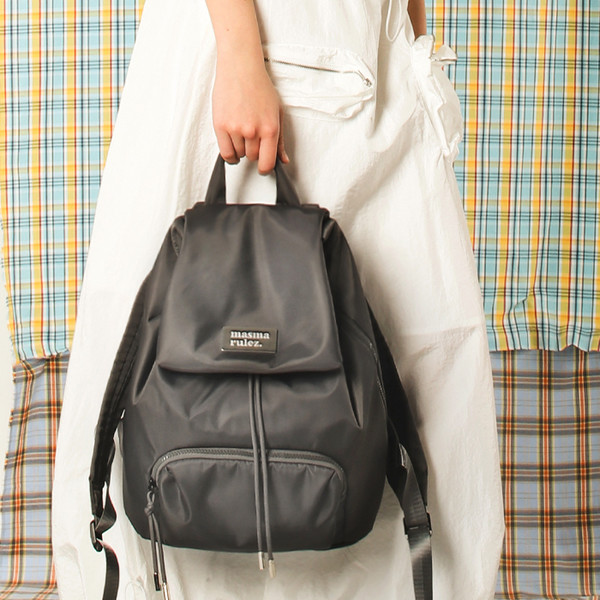 バックパック・リュック MASMARULEZ 304 Nylon Draw Flap Backpack Black Color MASMARULEZ 304 Nylon draw flap backpack _ Black / Cross Bag