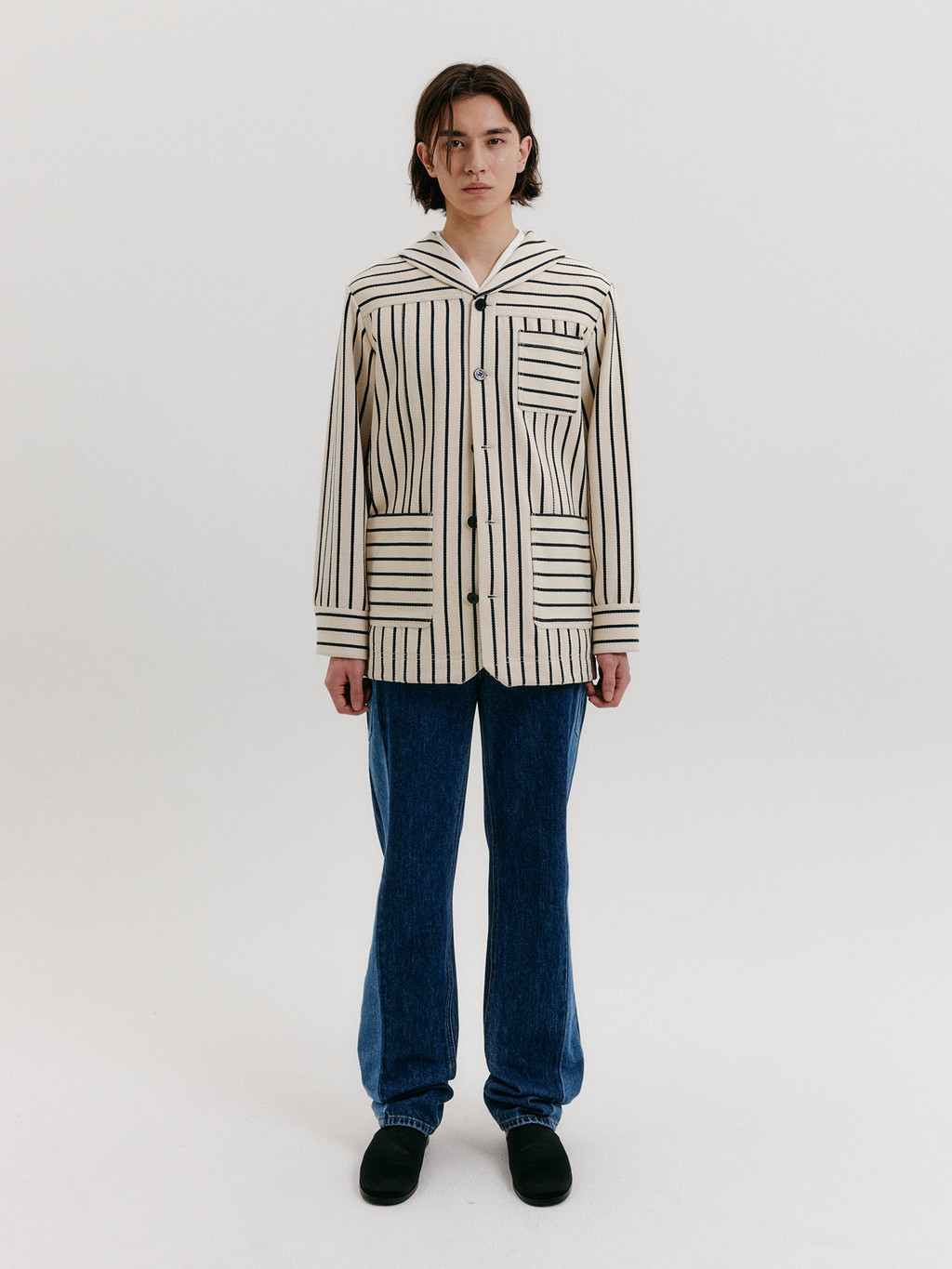 Sailor Collar Jacket - Cream : EENK SHOP