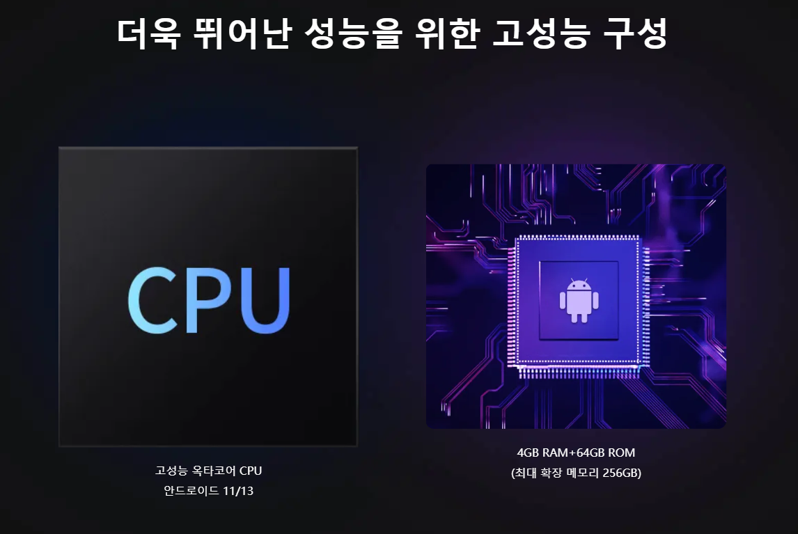 고성능 옥타코어 CPU와 Android 11.0 운영 체제