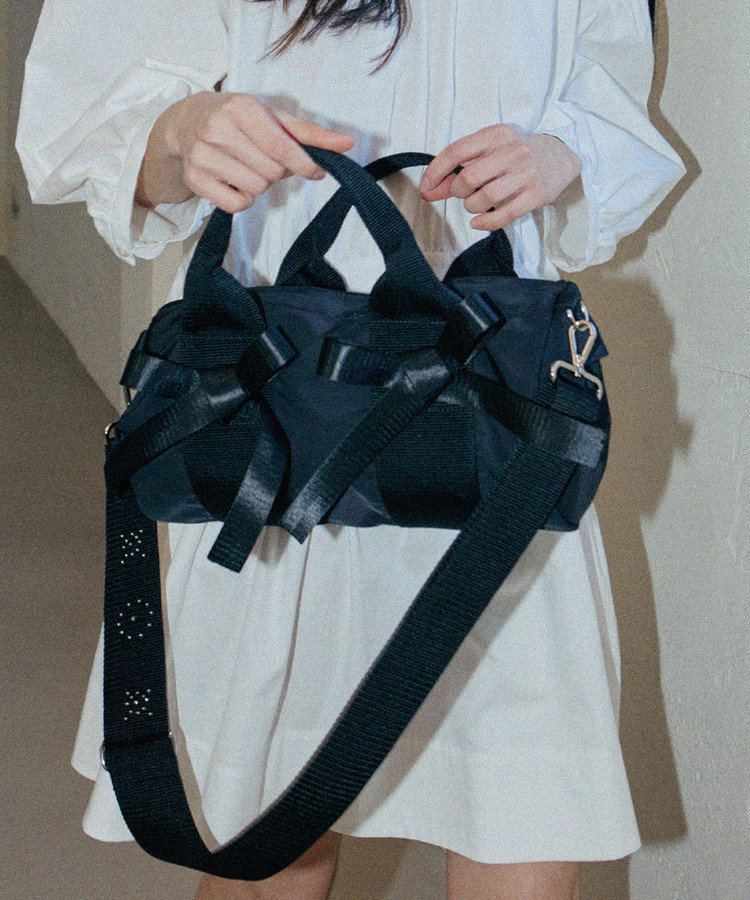 韓国商品/HOKUSPOKUS Pearl Stud Ribbon Bag Pearl Stud Ribbon Bag_Black : HOKUSPOKUS (호쿠스포쿠스)