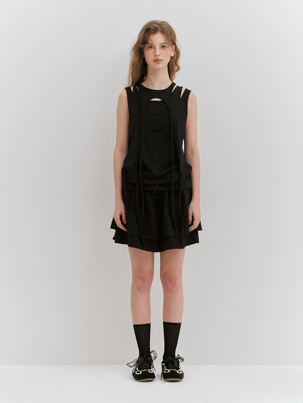★MEENDERI★FLOWER SHIRRING LAYERED SKIRT - BLACK★正規品 MUSINSA | MEENDERI FLOWER SHIRRING LAYERED SKIRT - BLACK