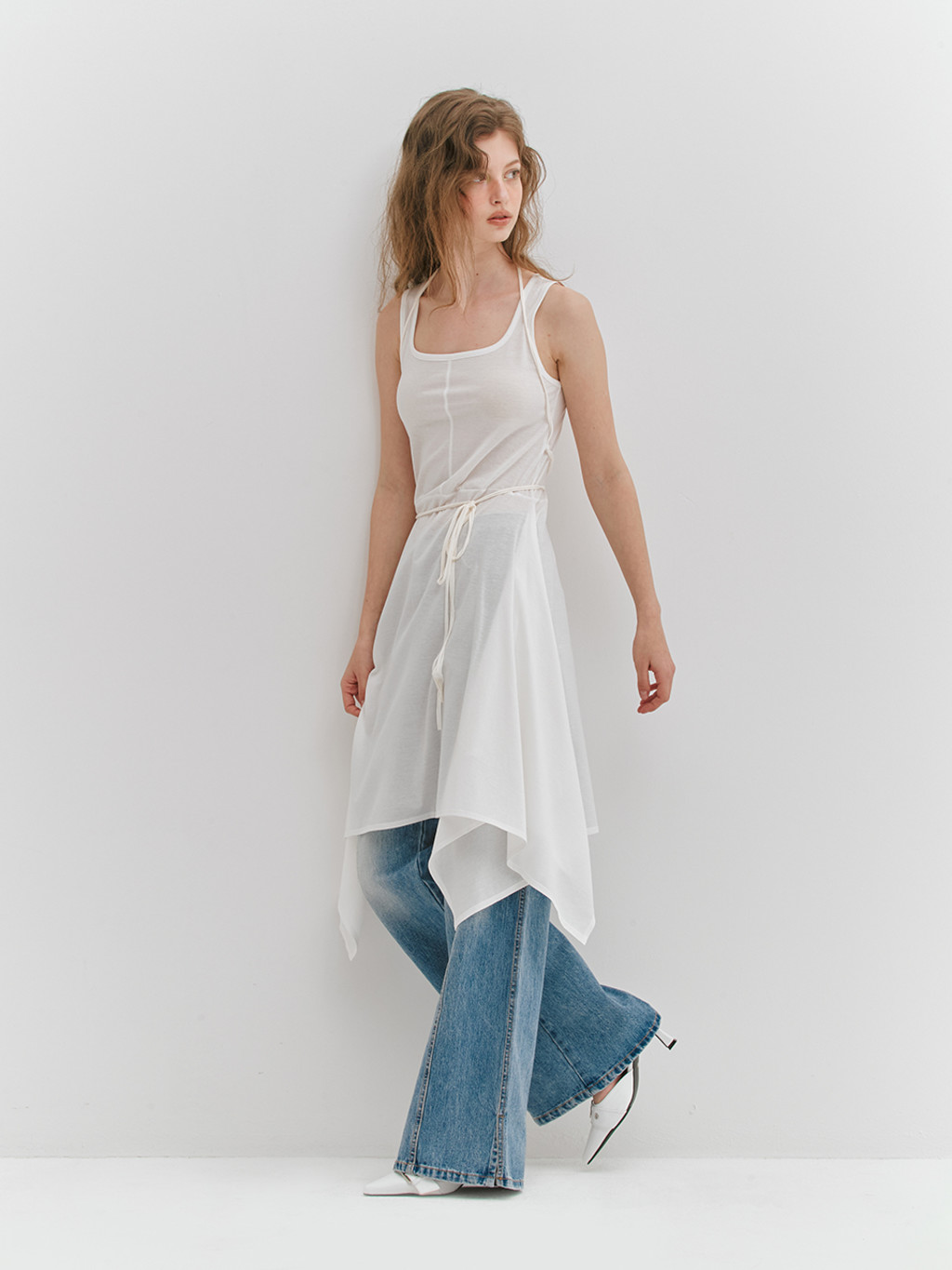 ★MEENDERI★STRAP CUTTING JERSEY DRESS - WHITE★正規品/人気 MUSINSA | MEENDERI STRAP CUTTING JERSEY DRESS - WHITE