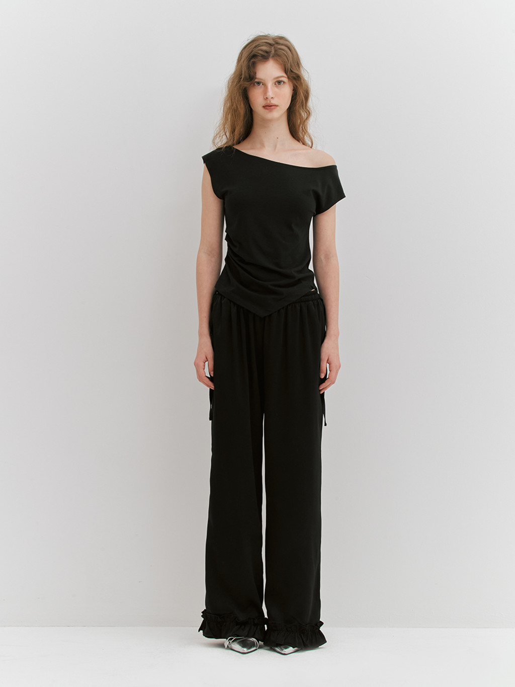 ★MEENDERI★UNBALANCE SHIRRING SLEEVELESS - WHITE★正規品 MUSINSA | MEENDERI UNBALANCE SHIRRING SLEEVELESS - WHITE