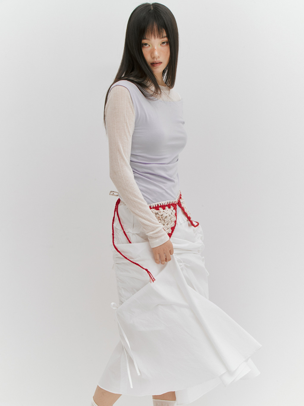 ★MEENDERI★UNBALANCE SHIRRING SLEEVELESS - LAVENDER★正規品 MUSINSA | MEENDERI UNBALANCE SHIRRING SLEEVELESS - LAVENDER