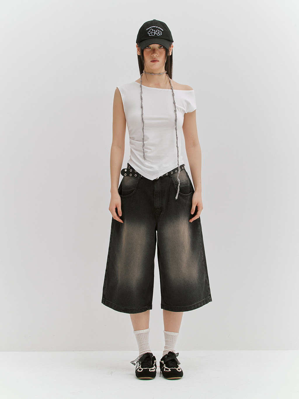 ★MEENDERI★UNBALANCE SHIRRING SLEEVELESS - WHITE★正規品 MUSINSA | MEENDERI UNBALANCE SHIRRING SLEEVELESS - WHITE
