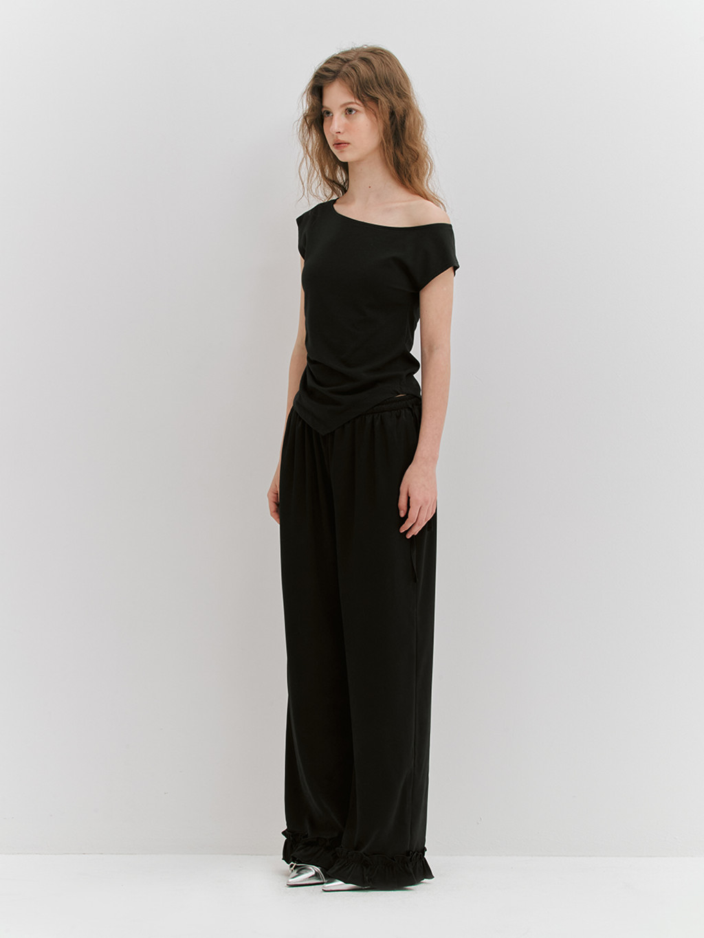 ★MEENDERI★UNBALANCE SHIRRING SLEEVELESS - BLACK★正規品 MUSINSA | MEENDERI UNBALANCE SHIRRING SLEEVELESS - BLACK