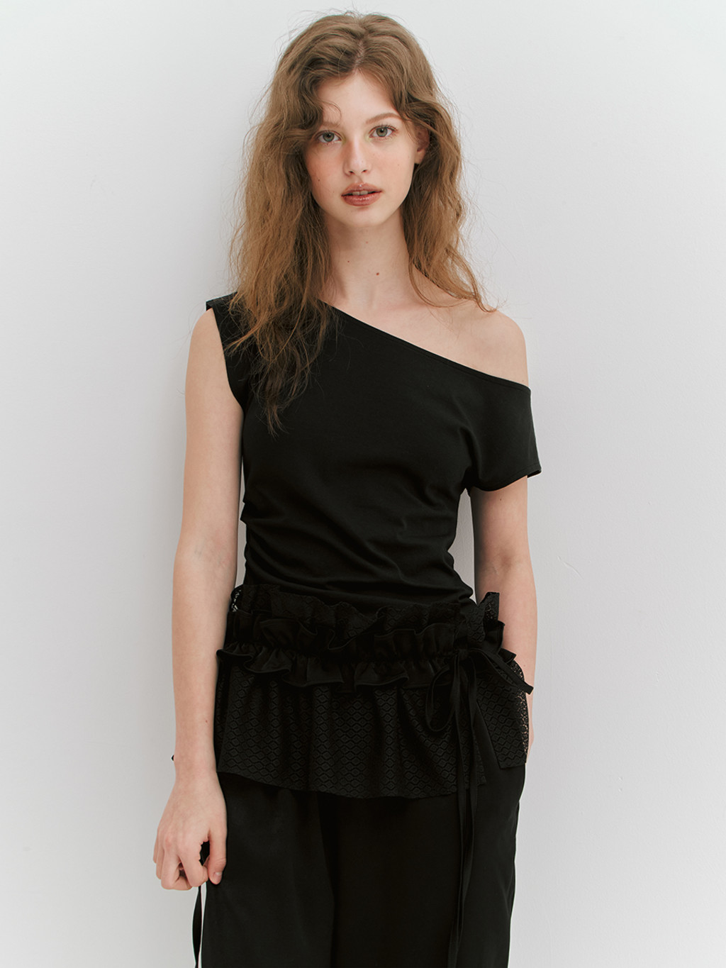 ★MEENDERI★UNBALANCE SHIRRING SLEEVELESS - BLACK★正規品 MUSINSA | MEENDERI UNBALANCE SHIRRING SLEEVELESS - BLACK
