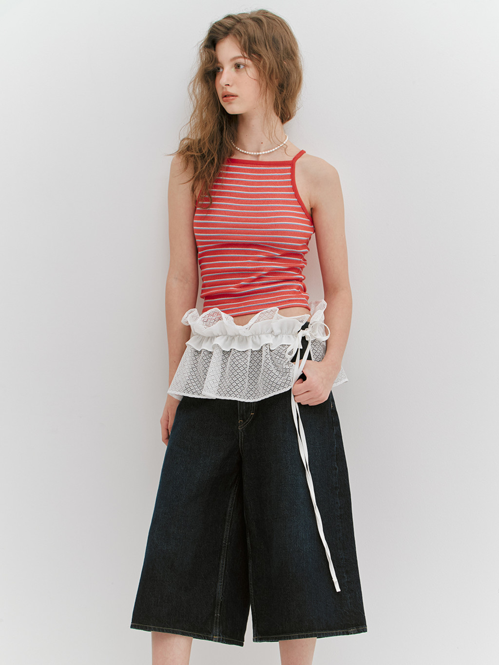 ★MEENDERI★MIXED STRIPE RIBBED SLEEVELESS - RED★正規品 MUSINSA | MEENDERI MIXED STRIPE RIBBED SLEEVELESS - RED