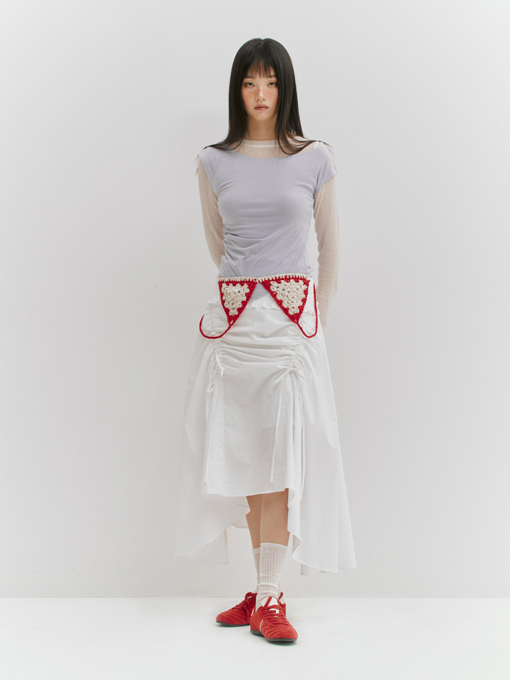 ★MEENDERI★UNBALANCE SHIRRING SLEEVELESS - WHITE★正規品 MUSINSA | MEENDERI UNBALANCE SHIRRING SLEEVELESS - WHITE