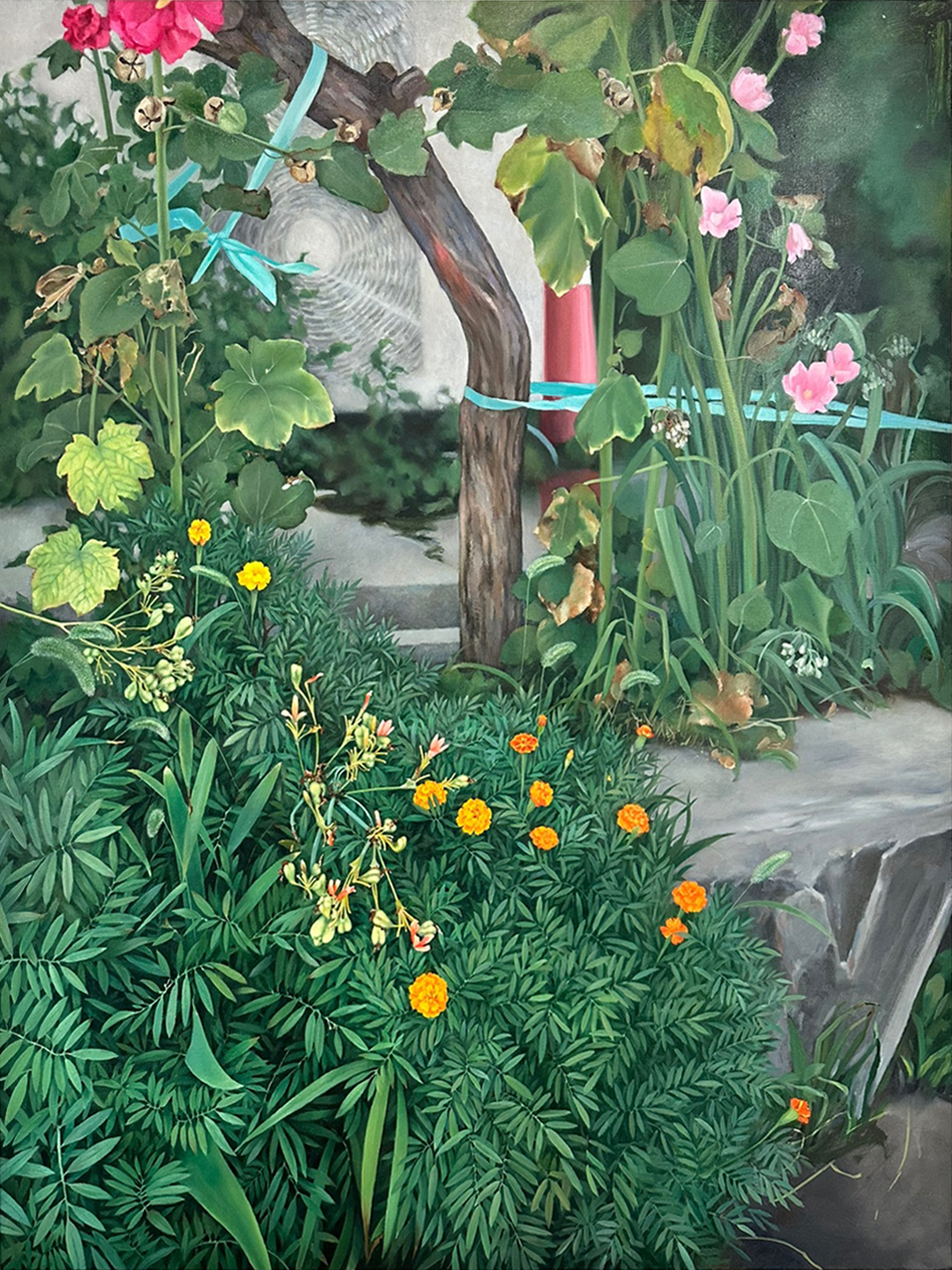 현조-담장안의 풍경, Oil on Canvas, 116.8x91cm, 2024