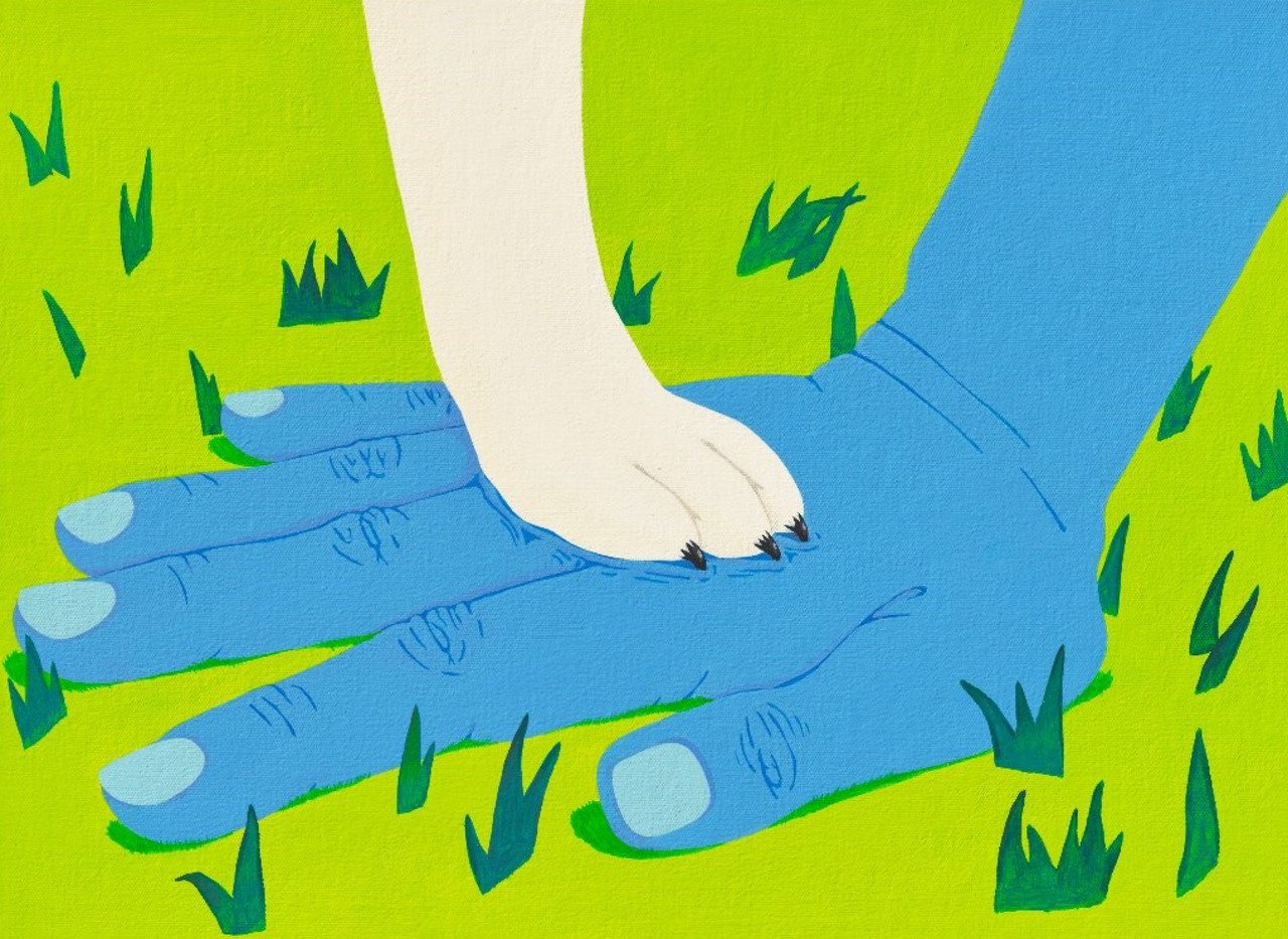 08-S#19. Touch_술래  24.5 x 33.5cm 광목에 아크릴릭 과슈 2021