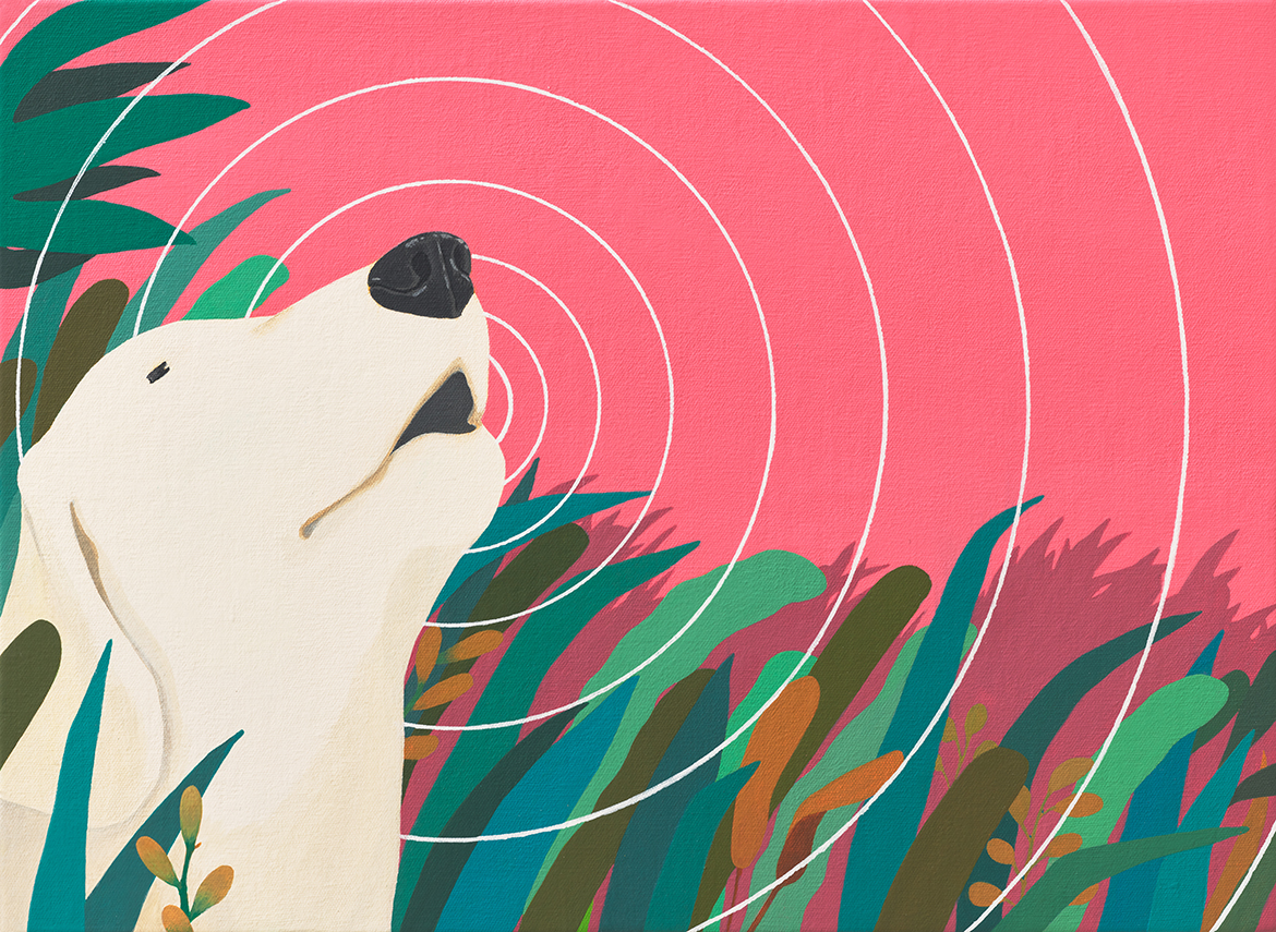 S#16 Howl_우우 24.5 x 33.5cm 광목에 아크릴릭 과슈 2021