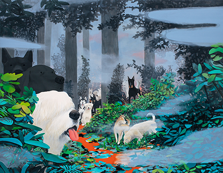 In Woods 정찰조 91 x 118cm 장지에 채색 2016