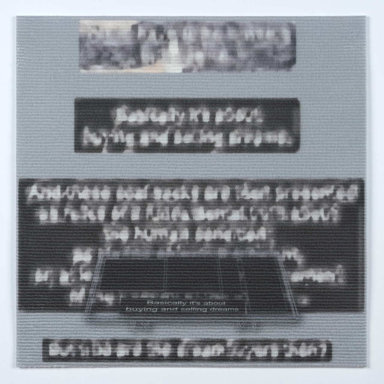 Buy and Sell, UV Print on Carpet, 50x50cm, 2023