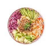 <strong><span class="phobo-title">분보싸오</span></strong><br>쌀국수면에 돼지고기, 각종 야채, 파인애플,<br>땅콩을 특제 소스에 비벼먹는 비빔 쌀국수